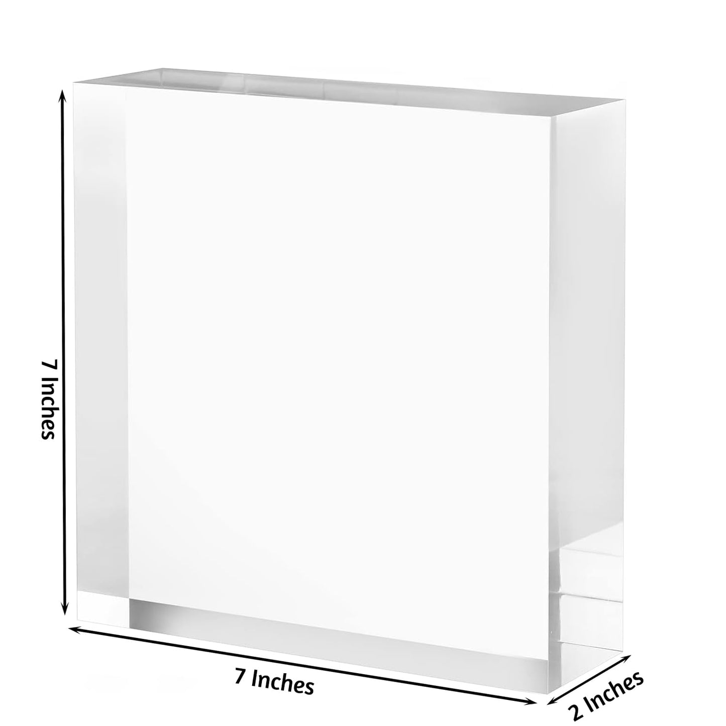 CiaoHER 2in Solid Acrylic Cube Display Block, 2" x 7" x 7"