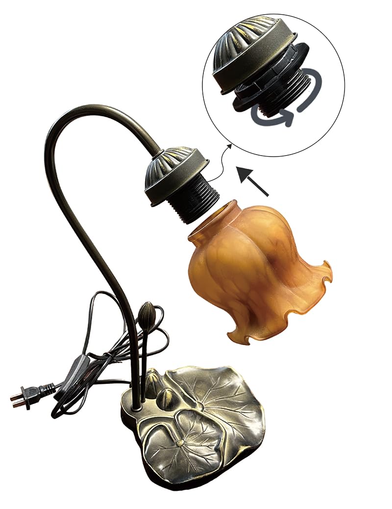 HUIMEIJU Tiffany Pumpkin Flower Blown Glass Accent Table lamp.HMJ6060 (Single-Headed Table lamp)