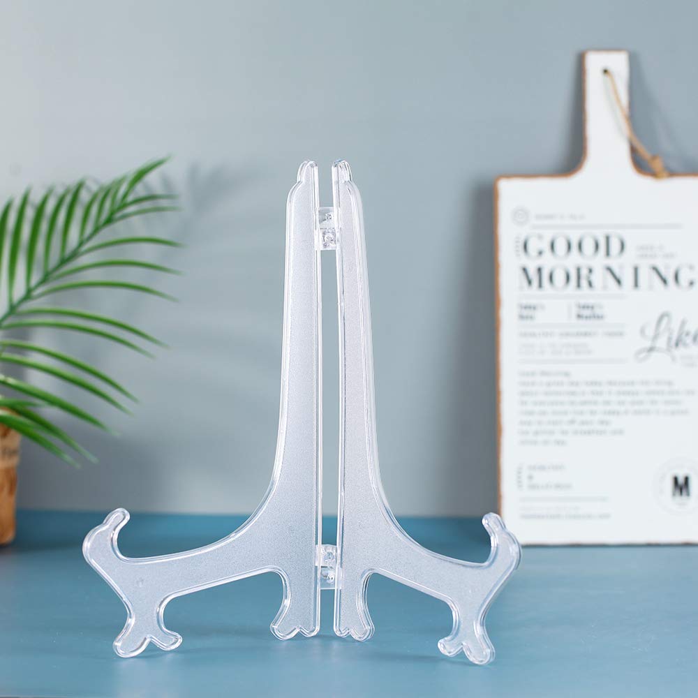 Artliving 12 Inch Plastic Display Stand, White Easel Display Photo Holder Stand, Displays Picture Frames, Cookbooks, Tablets and Art