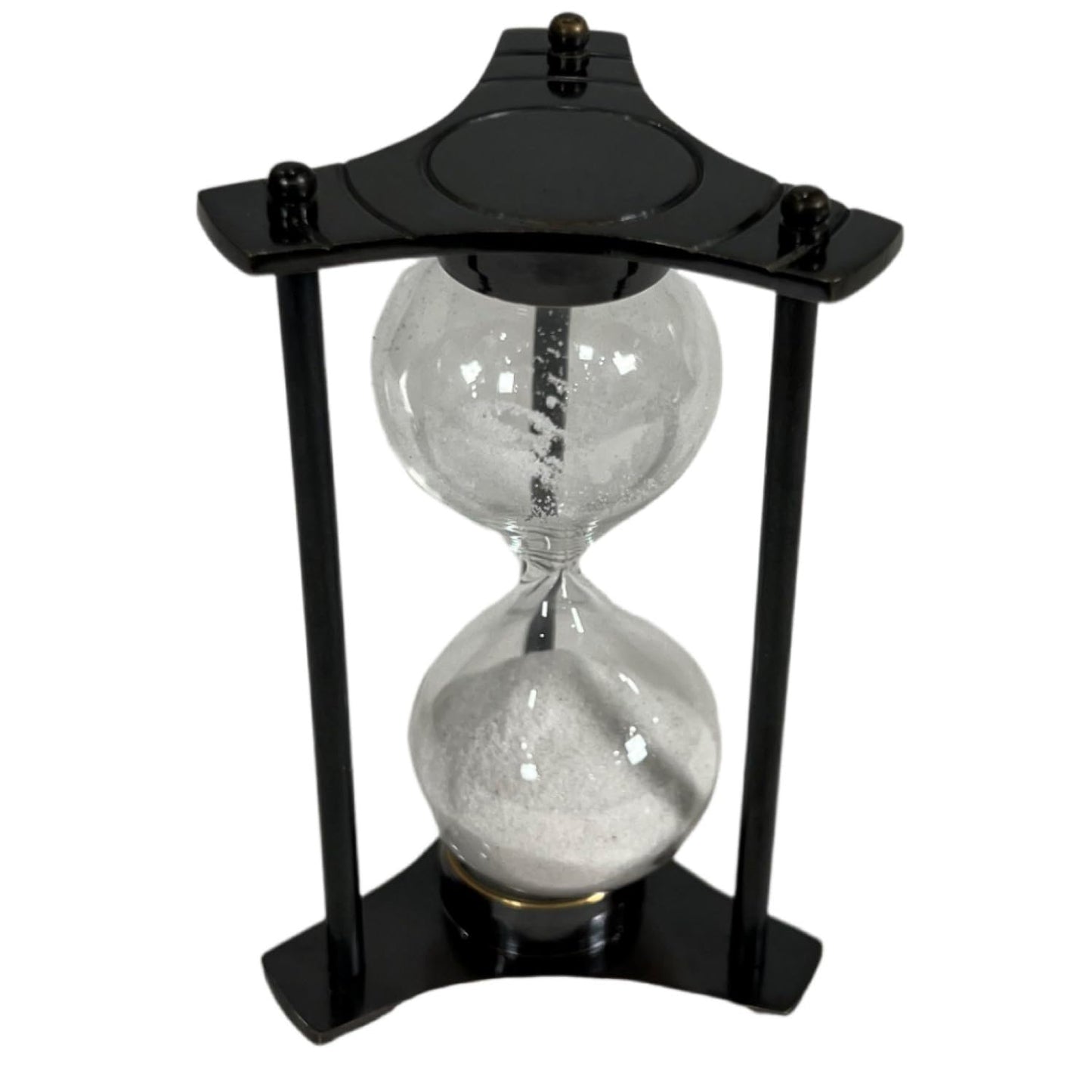 Modern Black Hourglass Timer 1 Minute – Sleek Minimalist Sand Clock for Office, Meditation, Mindfulness, Aesthetic Room Decor & Study Desk Focus Timer