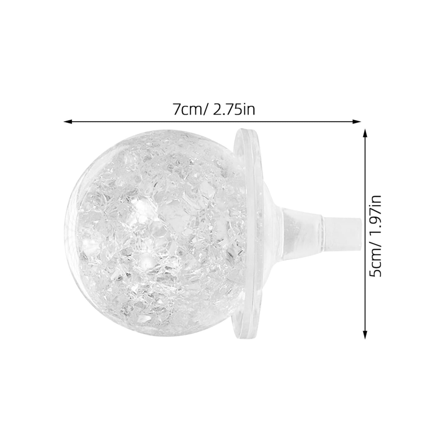 Decorative Sphere Set Clear Glass Ball Ornaments with Holder 2.75 X 1.96 X 1.96 in for Home Desktop Office Fish Tank Fountain DIY Rockery Decor 2 Balls 2 Holders