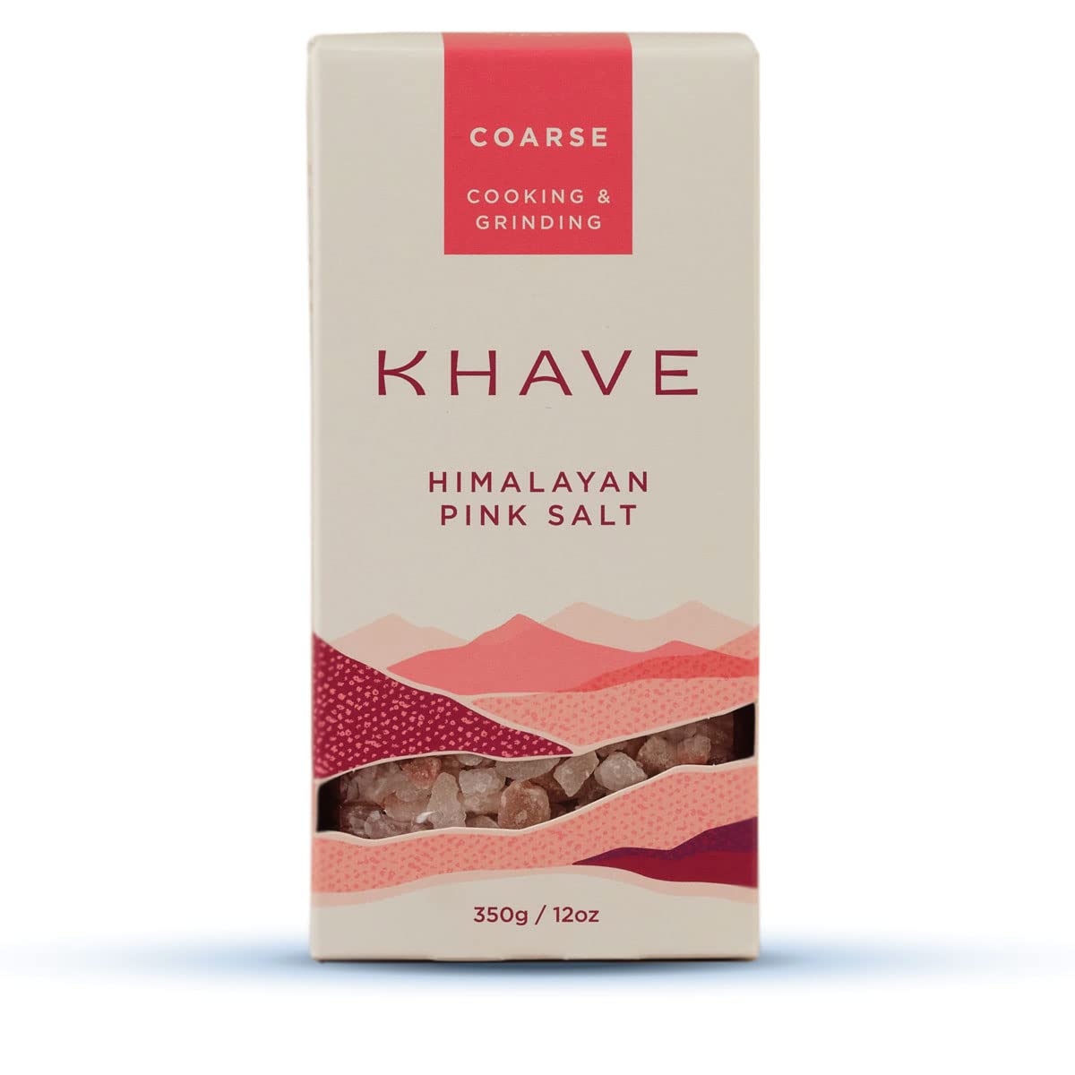 KHAVE Coarse Grain Himalayan Pink Salt - Hand-Picked for Purity | Grinding, Roasting, Brining & Smoking | Grinder Refill | No Additives | 12 oz / 350g
