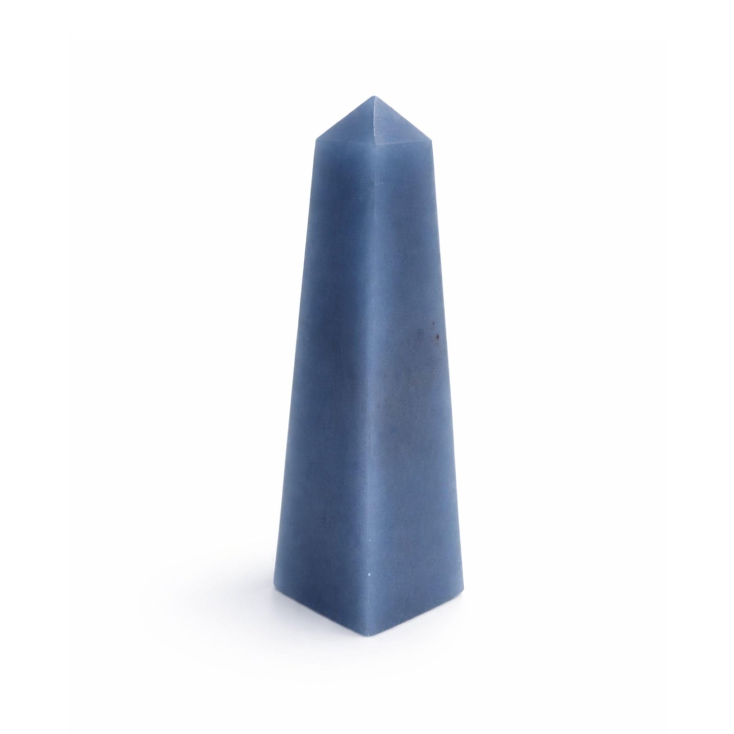 Angelite Crystal Obelisk Tower - Real Crystals for Reiki, Meditation & Throat Chakra Healing - Natural Blue Stone from Peru - Ideal for Calming - Gift for Birthday, Mother's Day (3 to 4 oz)