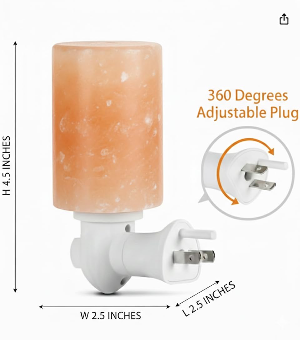 NatureBoost Himalayan Pink Salt Night Light Cylinder 3 Pack