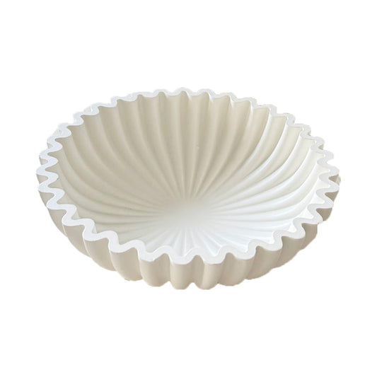 Hfpengzan 10 Inch Large Decorative Bowl, Modern Handicraft Bowls for Home Decor, Decorative Fruit Bowl for Kitchen, Ruffle Bowl Decor, Stylish Key Bowl for Entryway Table White