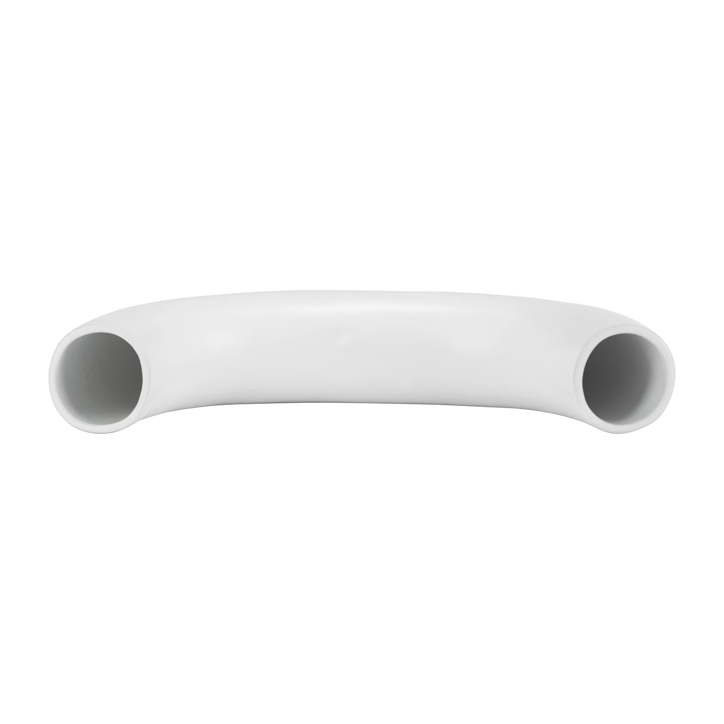 Ceramic Vase – Flower Holder for Shelf Or Table, Living Room Or Bedroom Decor, Modern U-Shape Design Home Decor Accent for Styling Books and Trays – 12" x 3" x 5", White