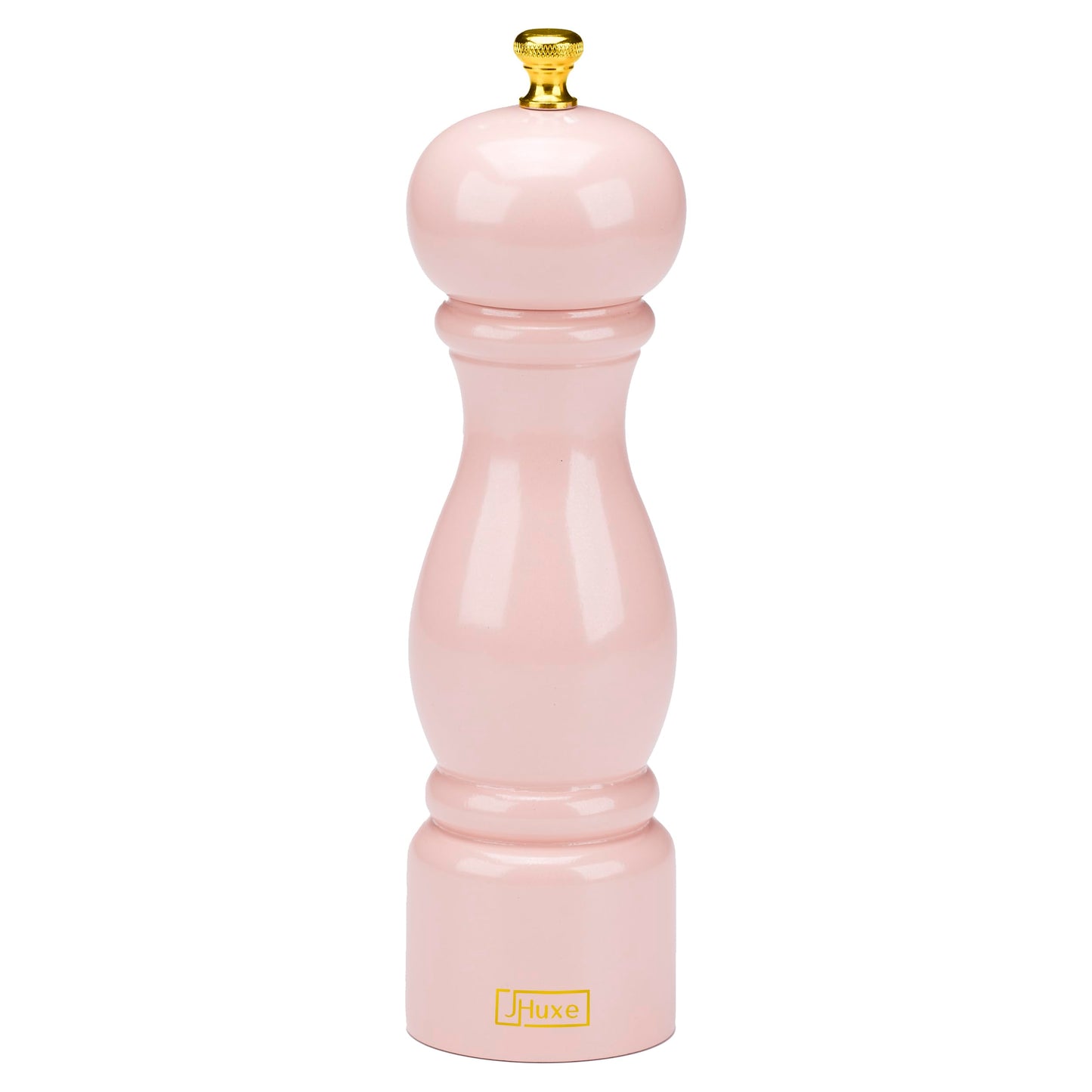 JHuxe Rose Pink Salt Pepper Grinder Mill, 8 Inch Classic Wood Manual Salt Pepper Grinder, Adjustable Wooden Peppermill, Refillable Pepper and Salt Mill, Best Kitchen Gifts for Mom from Daughter Son