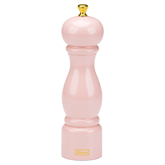 JHuxe Rose Pink Salt Pepper Grinder Mill, 8 Inch Classic Wood Manual Salt Pepper Grinder, Adjustable Wooden Peppermill, Refillable Pepper and Salt Mill, Best Kitchen Gifts for Mom from Daughter Son