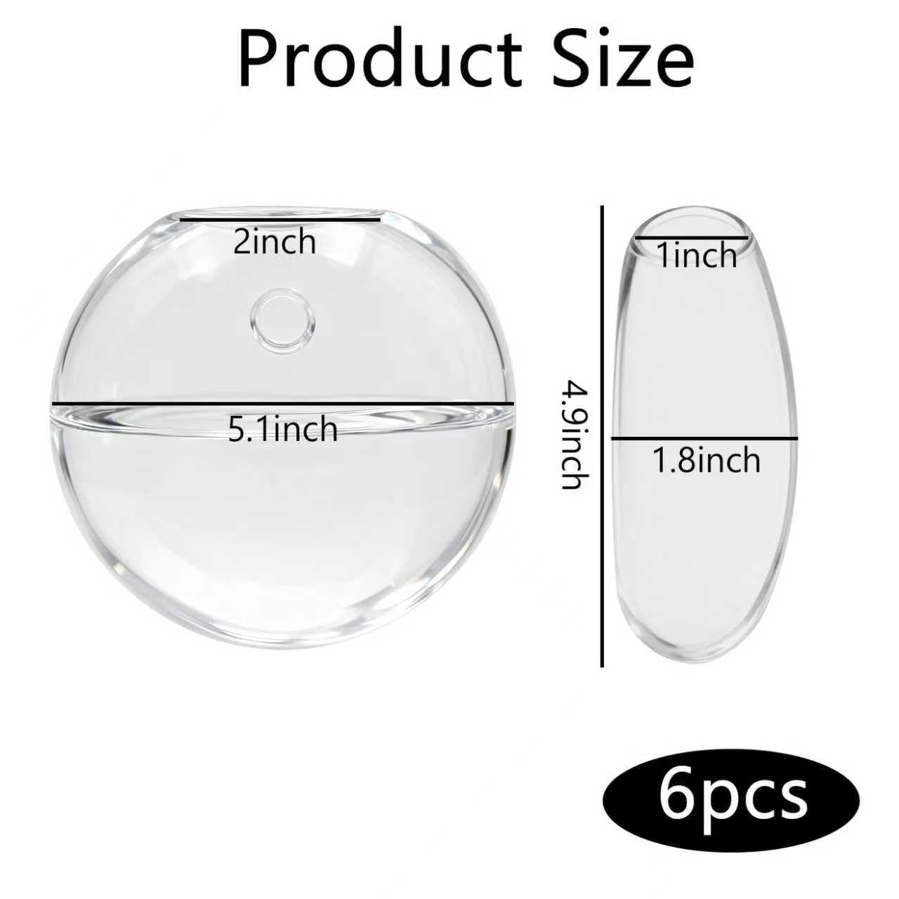 Wall Hanging Propagation Station 6 Pack Oblate Glass Hydroponic Plant Vases