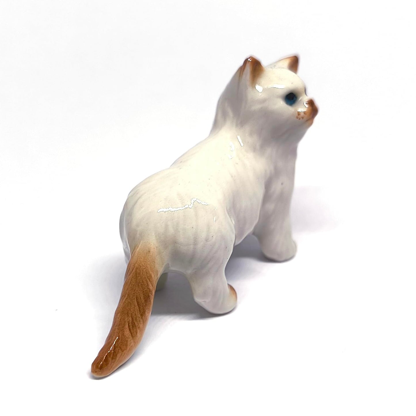 ZOOCRAFT Ceramic Cat Figurine - White Persian Cat Collectible for Home Decor - Cat Gift Idea, Cat Mom Gifts, Cat Lover Gifts - Ceramic Cat Statue, 1.5" Tall
