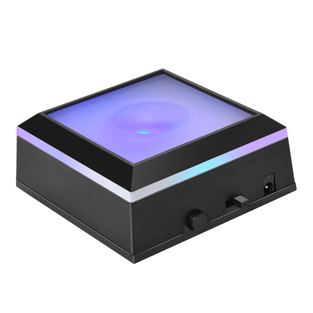 IFOLAINA LED Light Base Multicolor Show Stand Square Display Plate 9 Lighting Mode Color Change for 3D Crystal Art and Glass Ball Resin Figurine