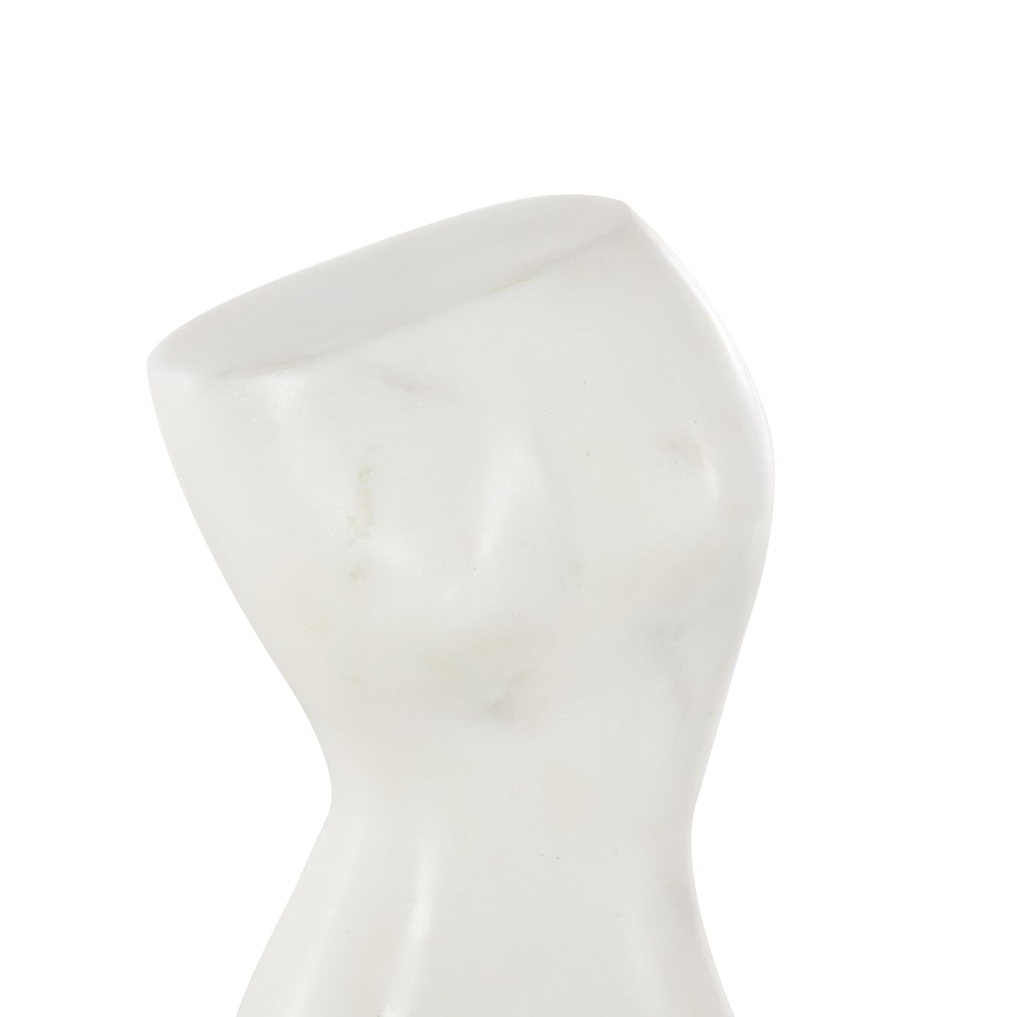 Deco 79 Marble Woman Decorative Sculpture Abstract Female Form Home Decor Statue with Black Block Base, Accent Figurine 4" x 4" x 11", White