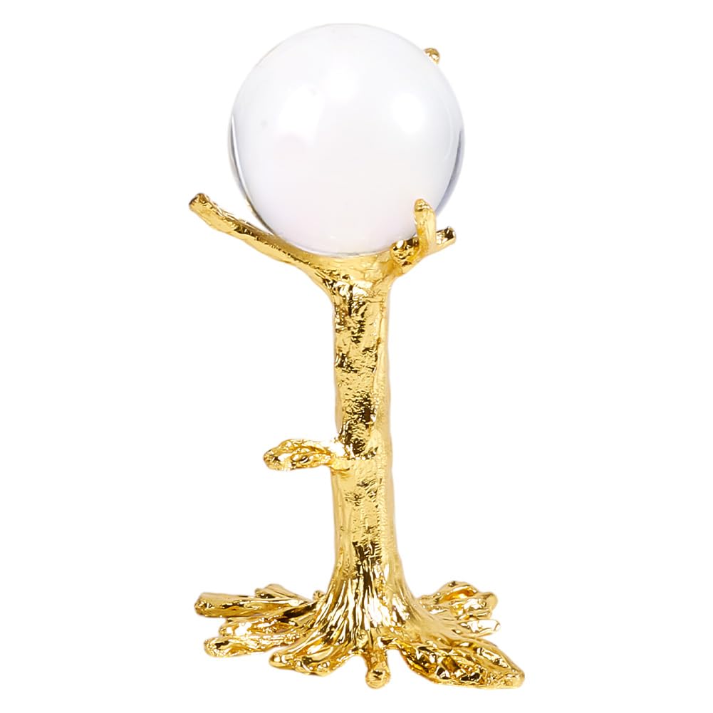 NBEADS Crystal Ball Stand, Tree Shape Sphere Display Stand Golden Alloy Holder for Ornament Rack Crystal Balls, 3x3.3x5.1inch