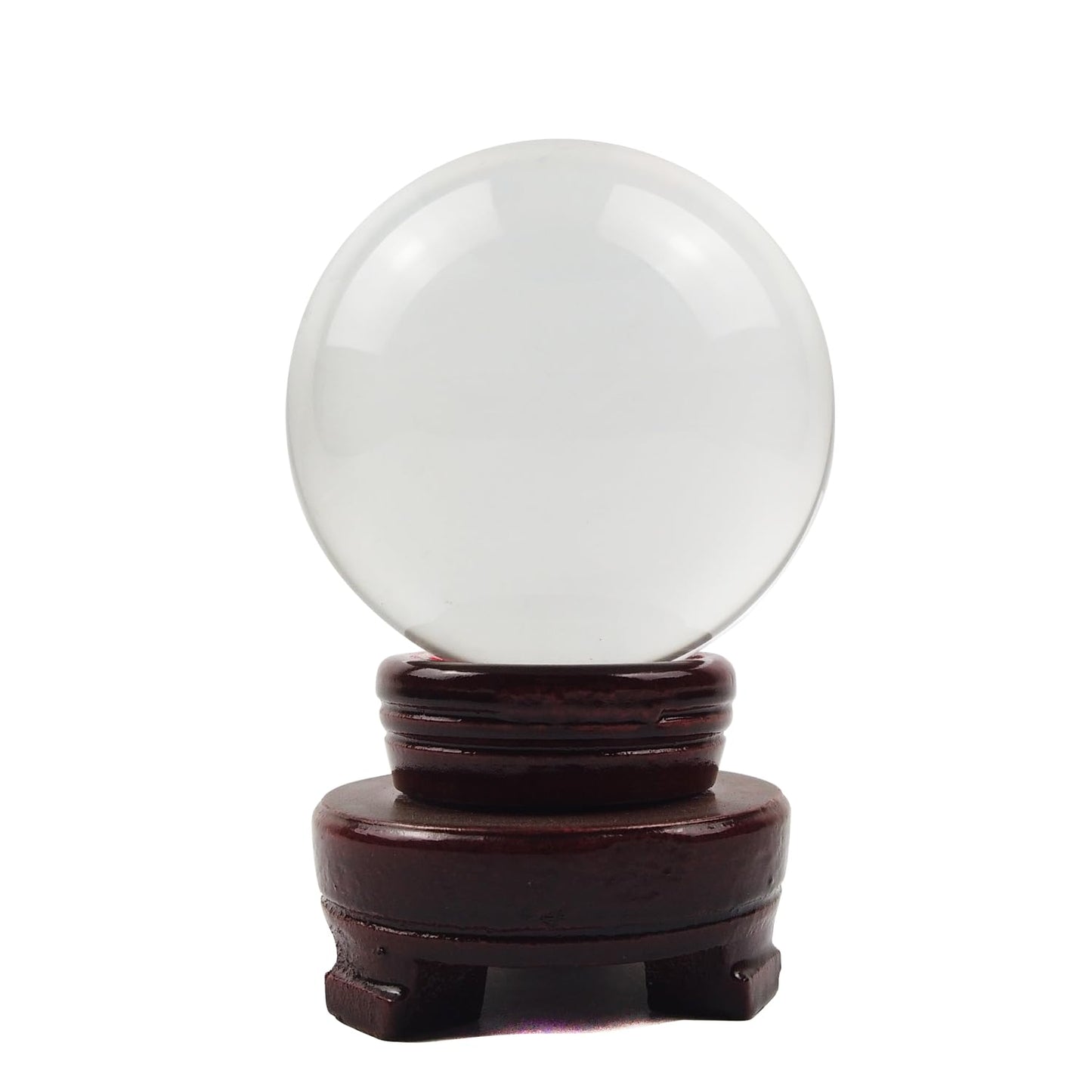 YINBEILIXU Crystal Ball, Glass Balls, Decorative Balls, Clear Crystal Ball with Wooden Stand, K9 Glass Ball for Home Decoration, Photography, FengShui,Fortune Teller Accessories (100mm)