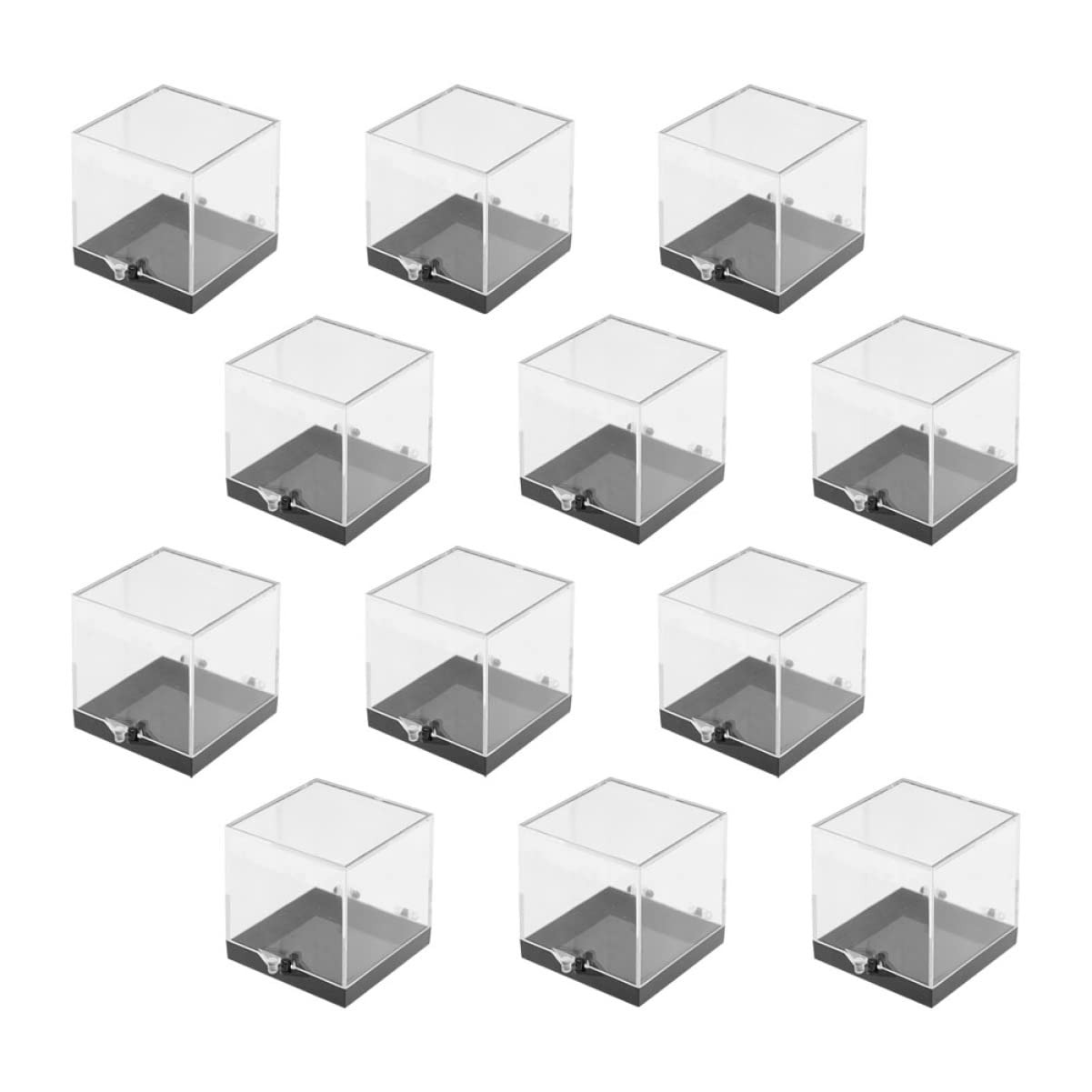 Mineral Specimen Storage Boxes 6.88X1.37X1.37In Clear Plastic Display Cases with Hinged Lids for Rock Jewelry Craft Beads Organizing 60-Pack