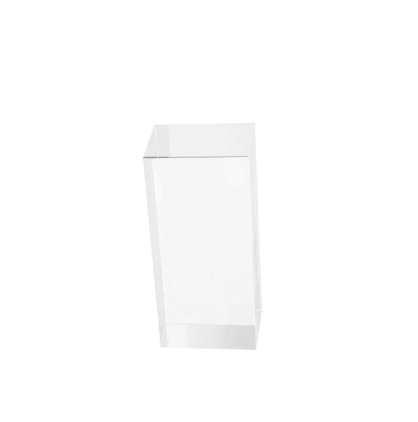 Missartist Clear Solid Acrylic Block ，Diamond Polished Acrylic Cube Display Stand ，Jewelry Ring Display Organizer (2" x 2" x 4")