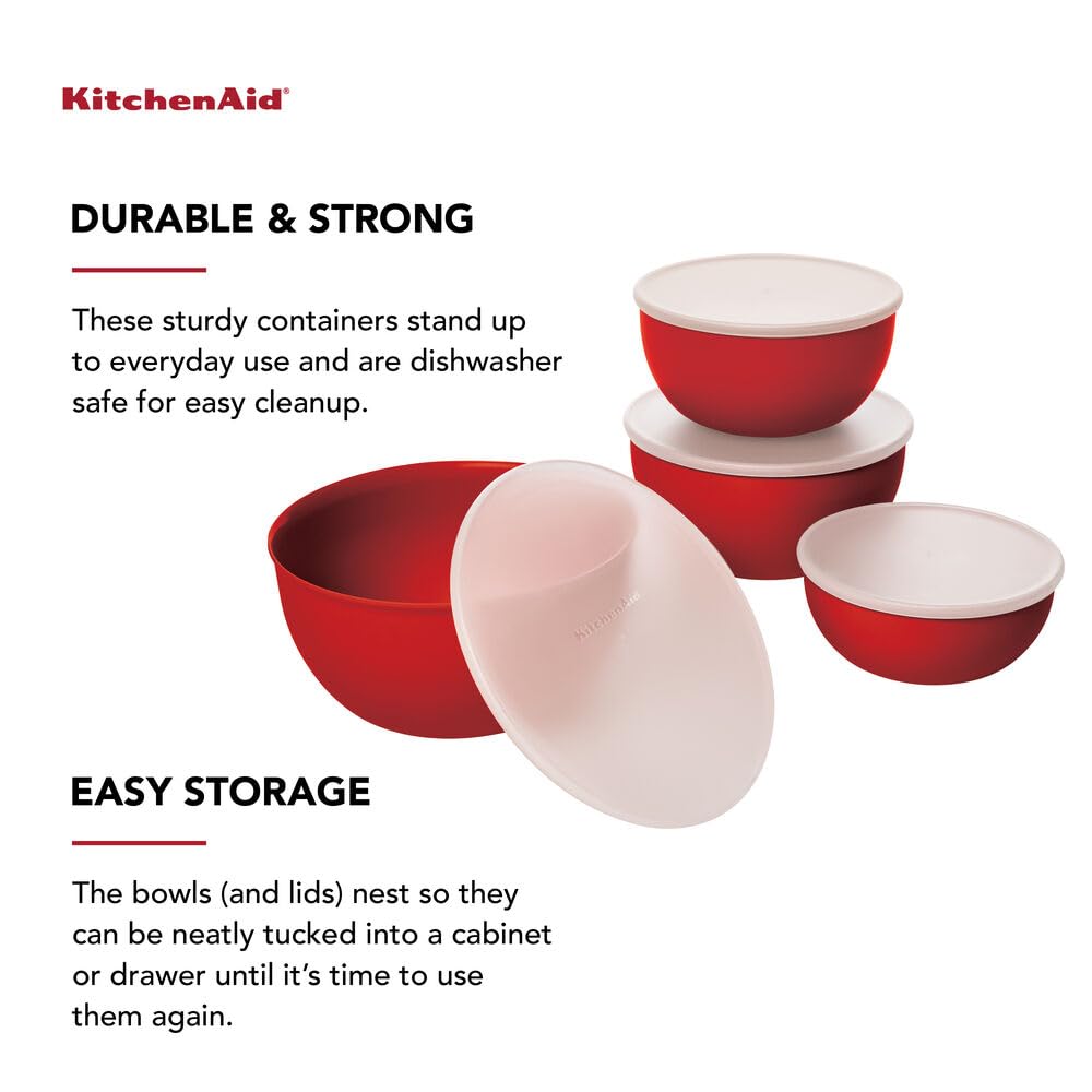 KitchenAid Prep Bowls with Lids, Set of 4