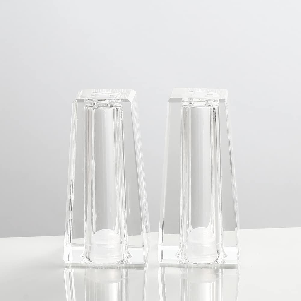Maxistal Salt and Pepper Shaker Set Spice Dispenser Refillable Design Cut Crystal Seasoning Shaker Kitchen Decor for Cooking Table, RV, Dinner Party, Camping BBQ (Set Of 2)