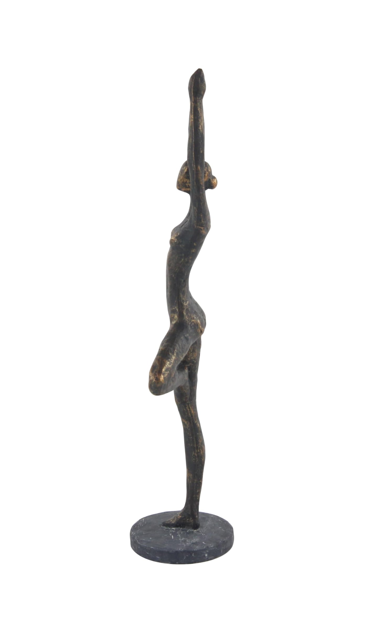 Deco 79 Polystone Yoga Decorative Sculpture Home Decor Statue, Accent Figurine 6" x 4" x 18", Brass