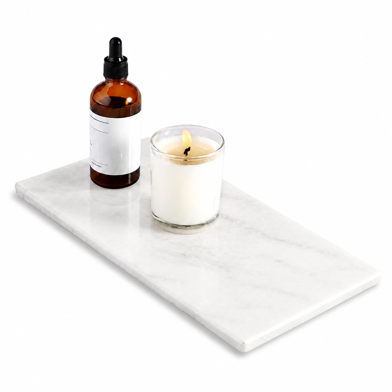 Erongoo Marble Tray 12"x6", Small Natural Marble Board, Stone Slab for Bathroom Kitchen Counter Sink, Rectangular Candle Plate, Perfume Jewelry Trays(Namib Fantasy)