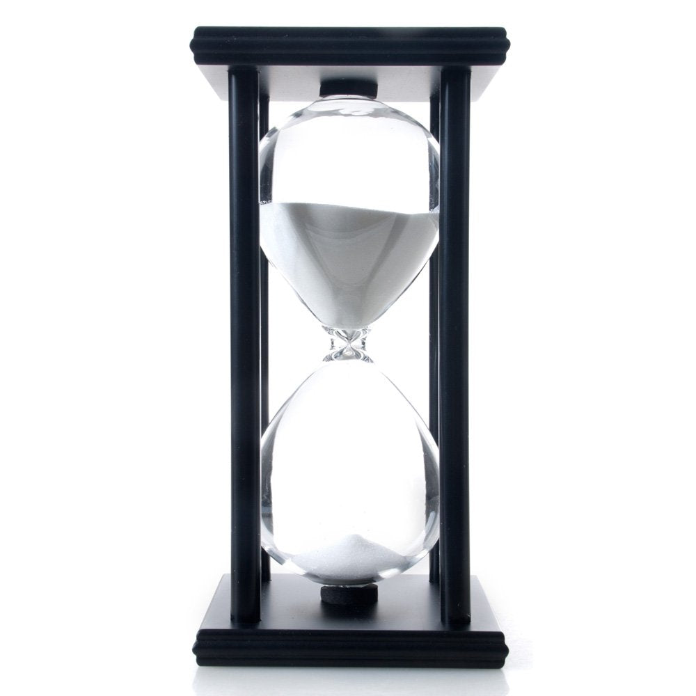 B BELLAWARE 60 Minutes Hourglass, Wood Sand Timer, White