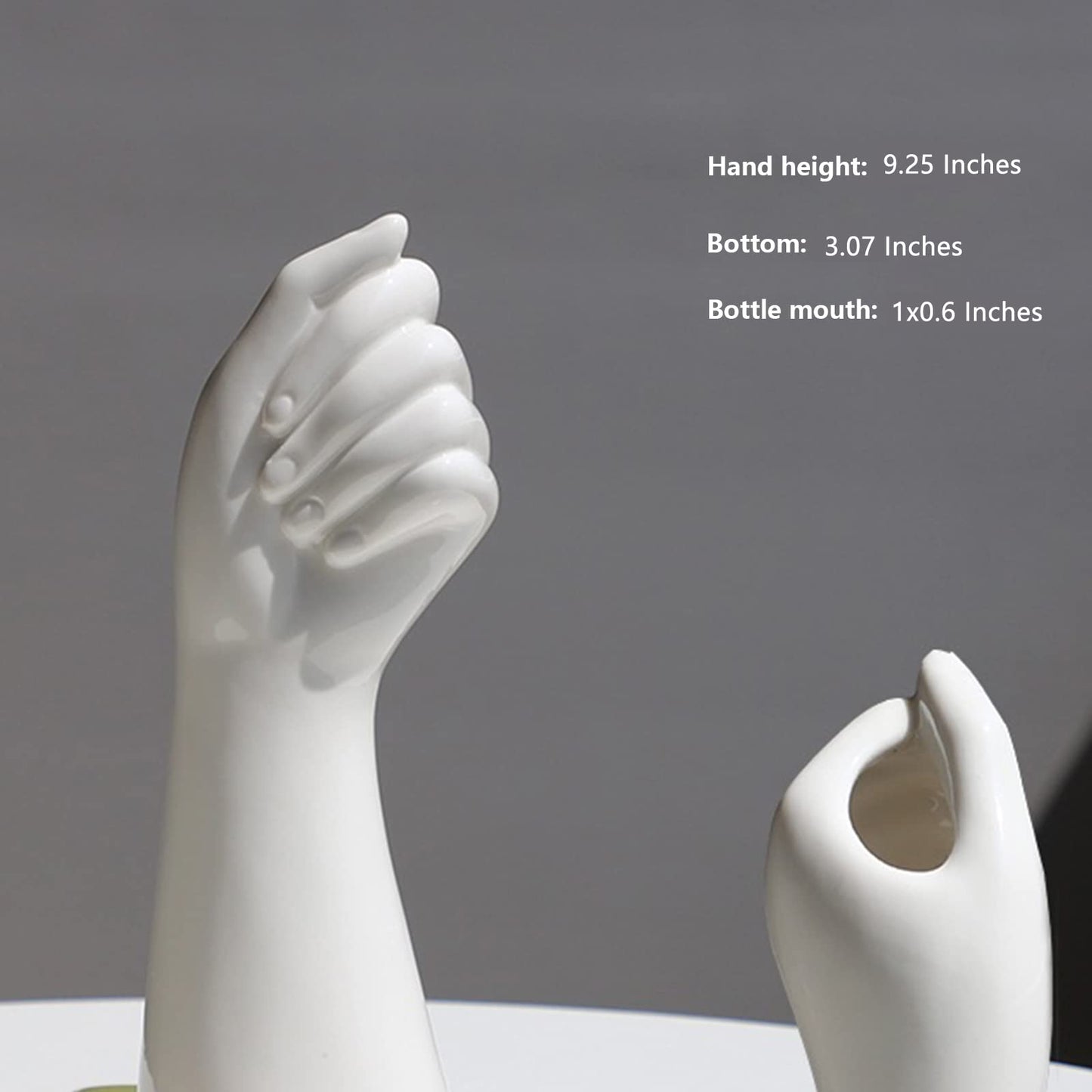 Romehaha Modern Hand Shaped Decorative Vase,9.25''H Ceramic Body Vase, Art Small Flower Vase for Coffee Table Decor,Vases for Flowers,Shelf Living Room Home Farmhouse Table Decor