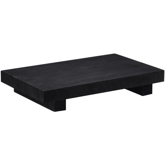 Nuogo Wood Riser Tray Soap, Stand Soap Tray for Kitchen Sink, Wood Pedestal for Kitchen Counter Sink Stand Decorative Rustic Bathroom Dishes Plant Bottles Candles Display(9 x 6 Inch,Black)