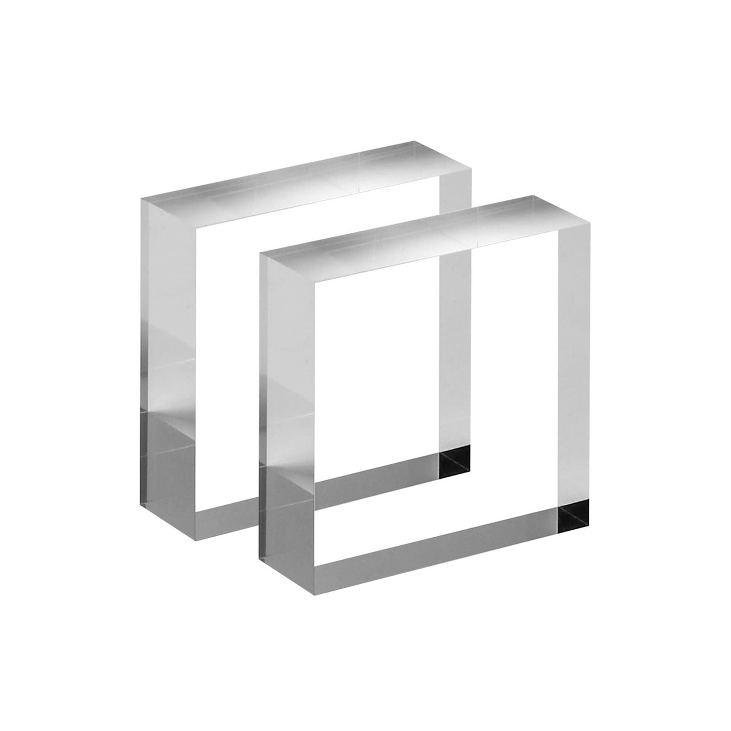CiaoHER 3in Square Acrylic Cube Display Block, 1in Thickness, 2 Pack