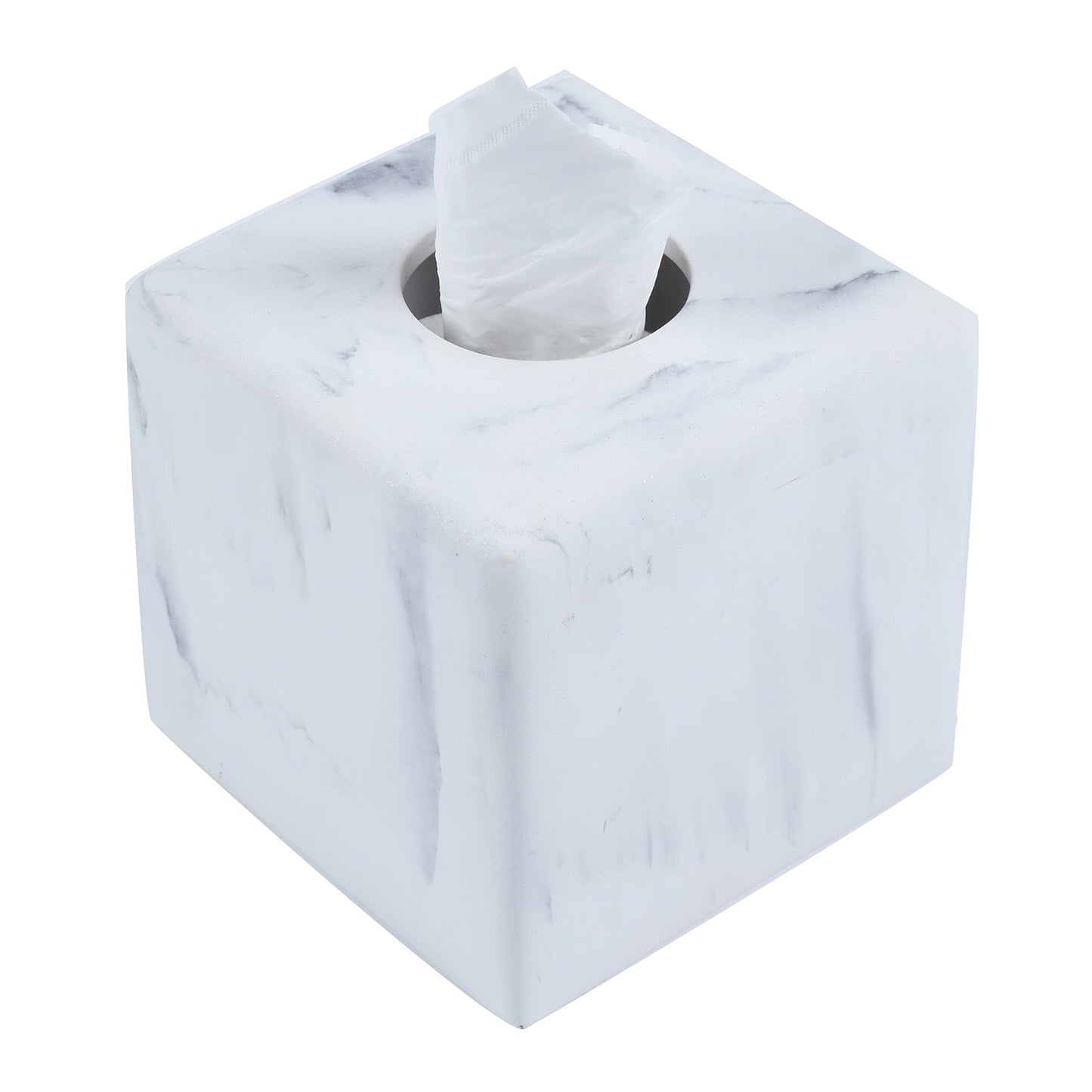 Hymmah Modern Square Tissue Box Cover Holder,Bathroom Accessories Decor Unique Design Tissue Box Cover for Bathroom Vanity Counter Tops Also Great for Bedrooms and Living Rooms