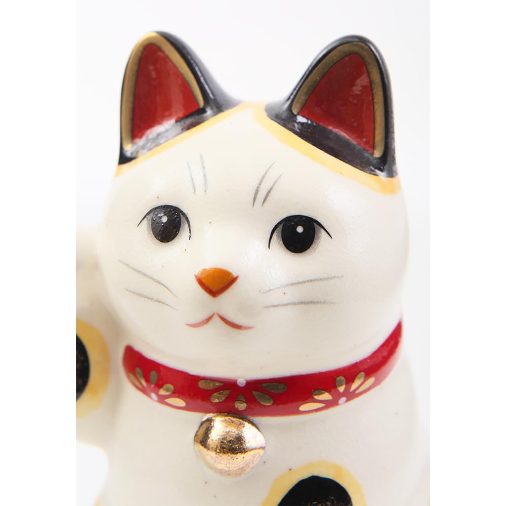 YOSHINOYA KYUBEI Lucky Cat 4.2in Maneki Neko Raise Right Paw Japanese Decor Ceramic 7856-Z-US