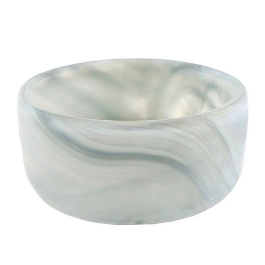 47th & Main Small Decorative Glass Pinch Pot Dish, 3" Diameter x 1" Tall, Muted Blue