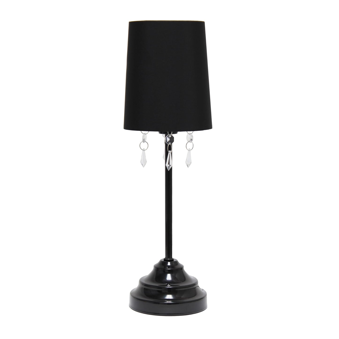 Simple Designs 17.25" Chic and Stylish Crystal Adorned Table Lamp - Black