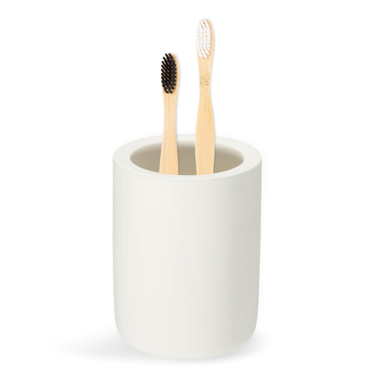 RENEWREVITAL Toothbrush Holder, Diatomite Bathroom Organizer, Toothbrush & Toothpaste Holder Cup, Vanity Storage Solution for Bathrooms, Beige, 1Pc