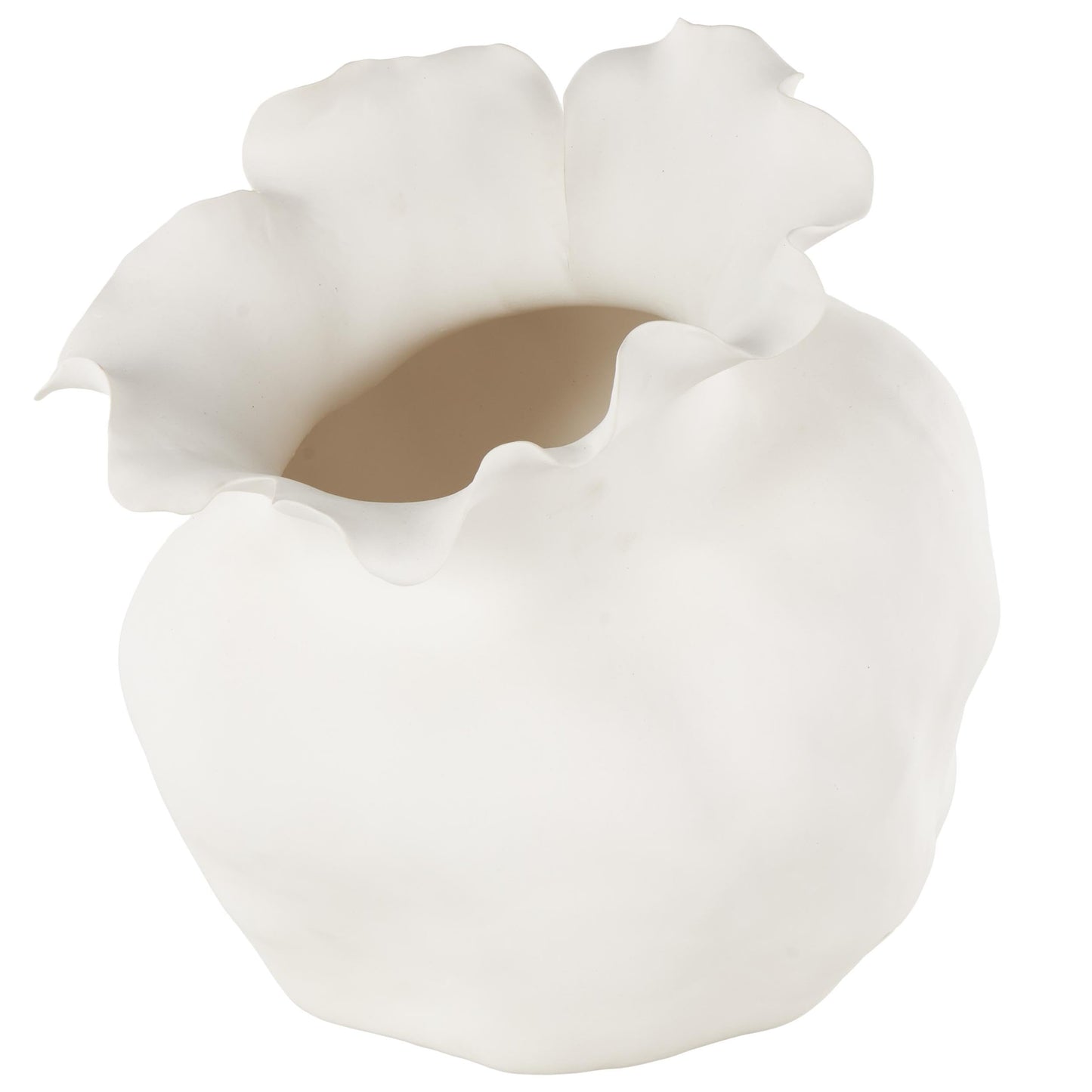 Deco 79 Ceramic Abstract Decorative Vase Floral Inspired Centerpiece Vase, Flower Vase for Home Decoration 11" x 11" x 13", White