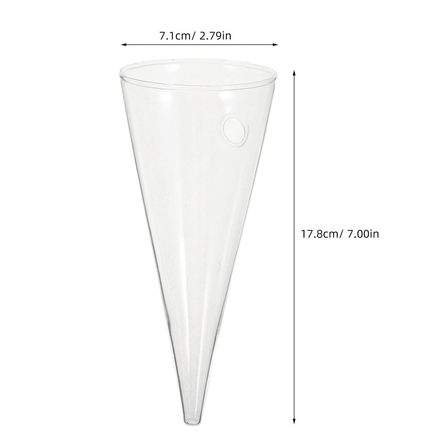 Wakauto Clear Glass Wall Vase Cone Shape Decorative Hanging Planter for Hydroponic Flowers and Greenery Chic Wall Mounted Bud Holder for Home Dorm Office