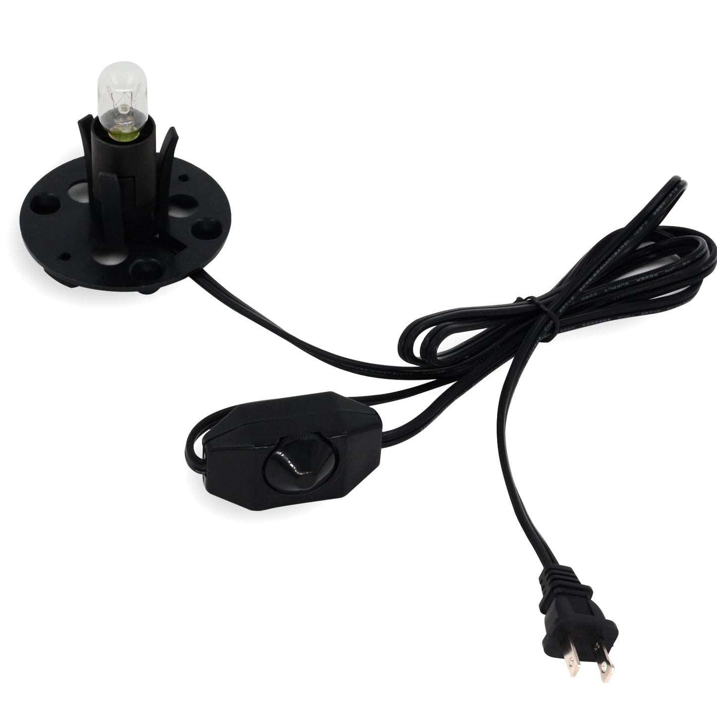 Betus [Original Replacement Upgraded Salt Lamp Power Cord with Dimmer Control Switch & Base Assembly for Himalayan Salt Lamps Power Cord - 6 Feet Long with Two Free 15W Bulbs