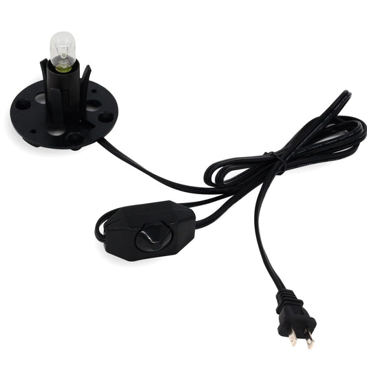 Betus [Original Replacement Upgraded Salt Lamp Power Cord with Dimmer Control Switch & Base Assembly for Himalayan Salt Lamps Power Cord - 6 Feet Long with Two Free 15W Bulbs