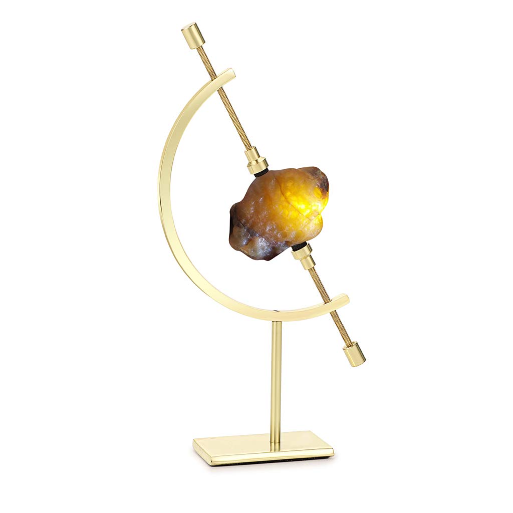 JUXYES Golden Toned Sphere Holder Caliper Stand, Caliper Style Display Stand For Mineral, Ornament, Gem, Shell, Coin, etc (S)