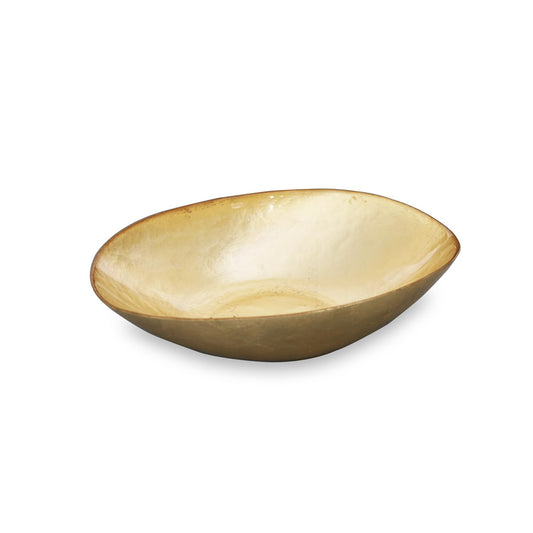 Beatriz Ball GLASS New Orleans Medium Oval Foil Leafing Bowl (Gold)