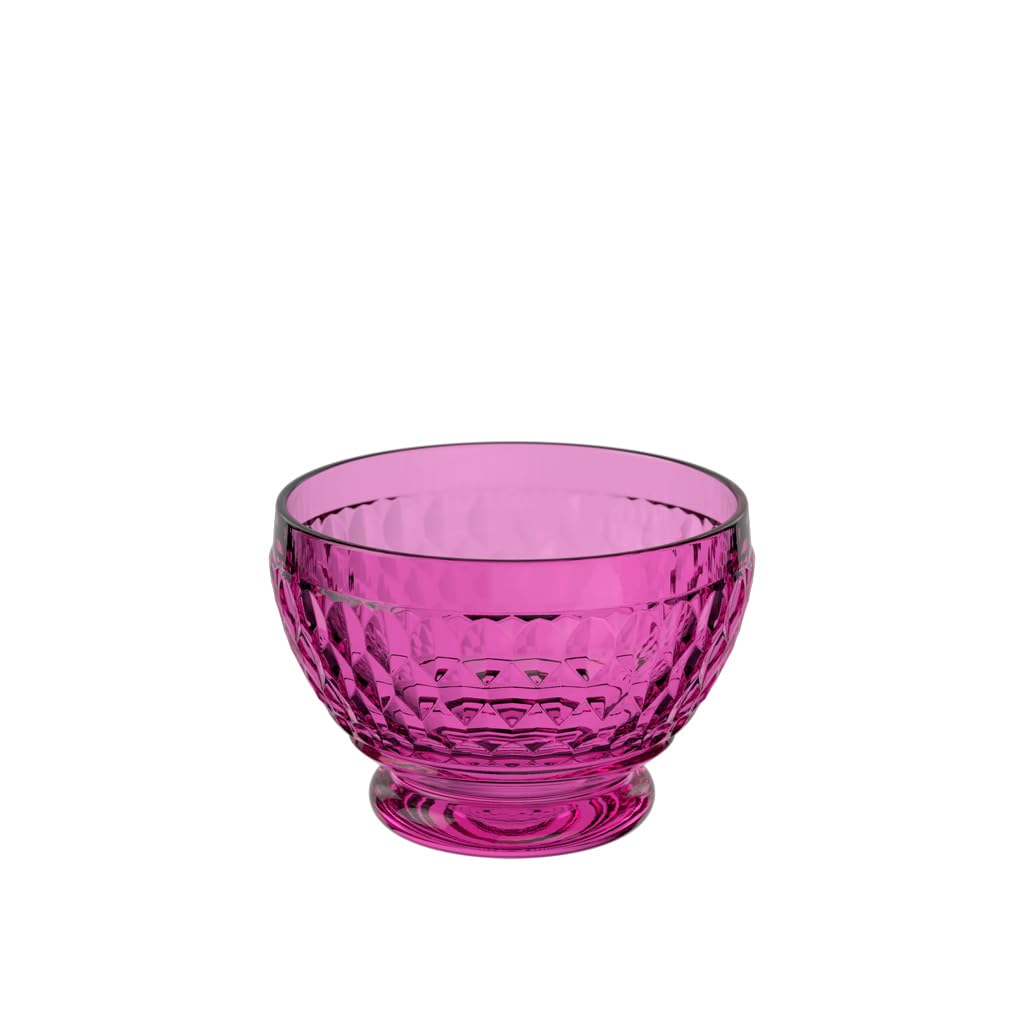 Villeroy & Boch - Boston Berry Bowl, 14.5 oz, Crystal Glass Bowl for Fruit and Snacks, Dishwasher-Safe, Pink