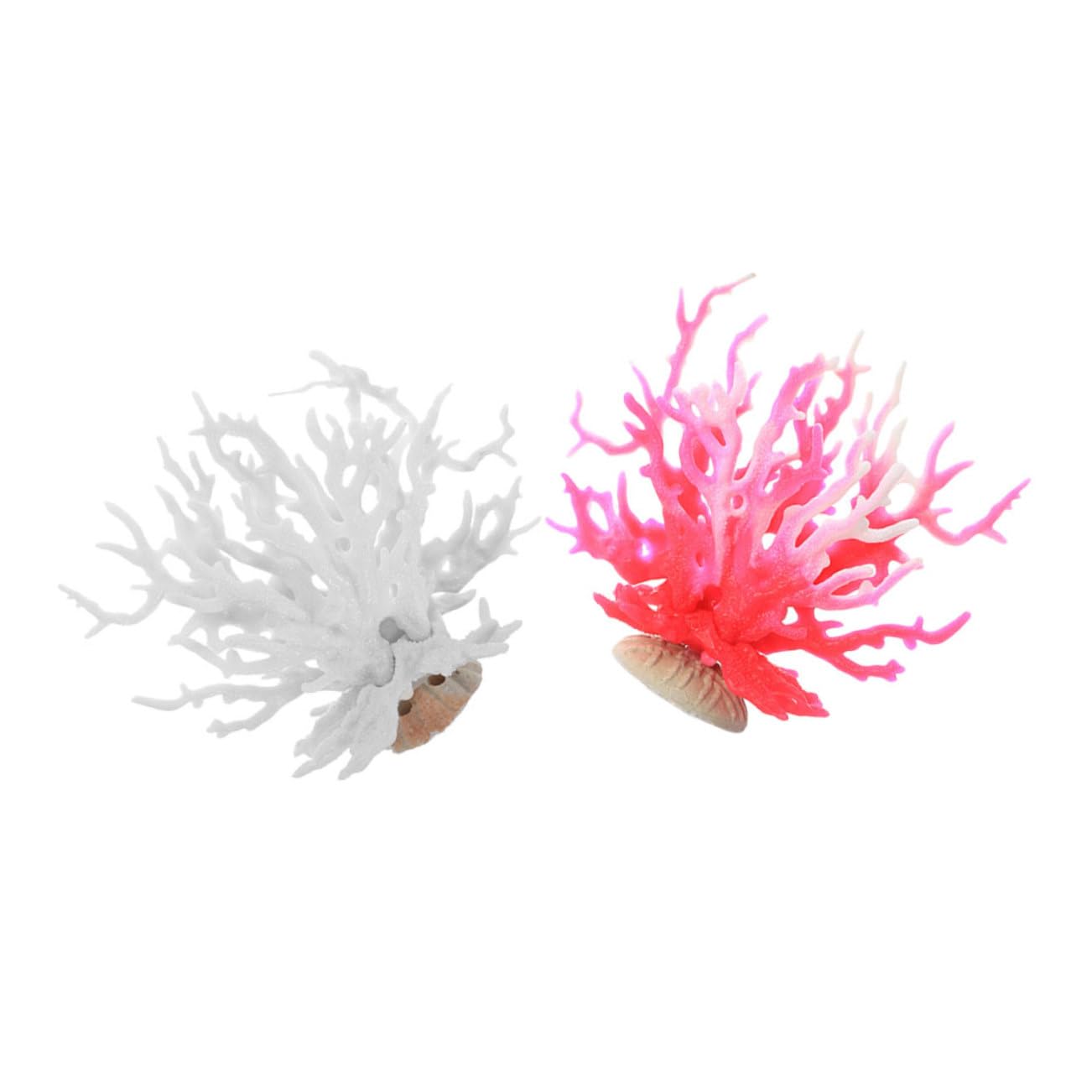 Levemolo 2pcs Decorative Coral Branches Artificial Underwater Plant Sculpture for Fish Tank Landscape Easy to Clean Fish Friendly Flexible Use for Saltwater Aquariums