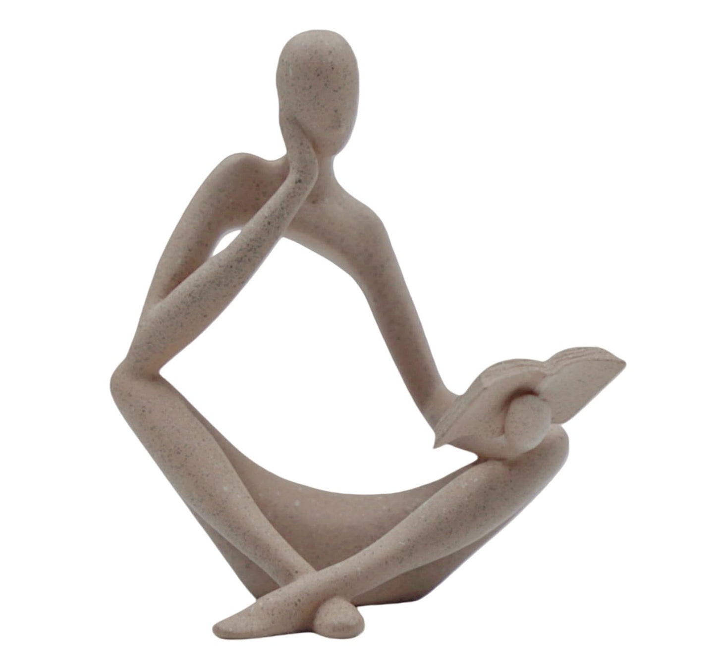ZMLOOK "Reading Woman Thinker Sculpture is a Modern Abstract Decorative piece, a Favorite Among Book Lovers and Thinkers, Suitable for Placement in Living Rooms, Offices, and bedrooms. (Sandstone B)