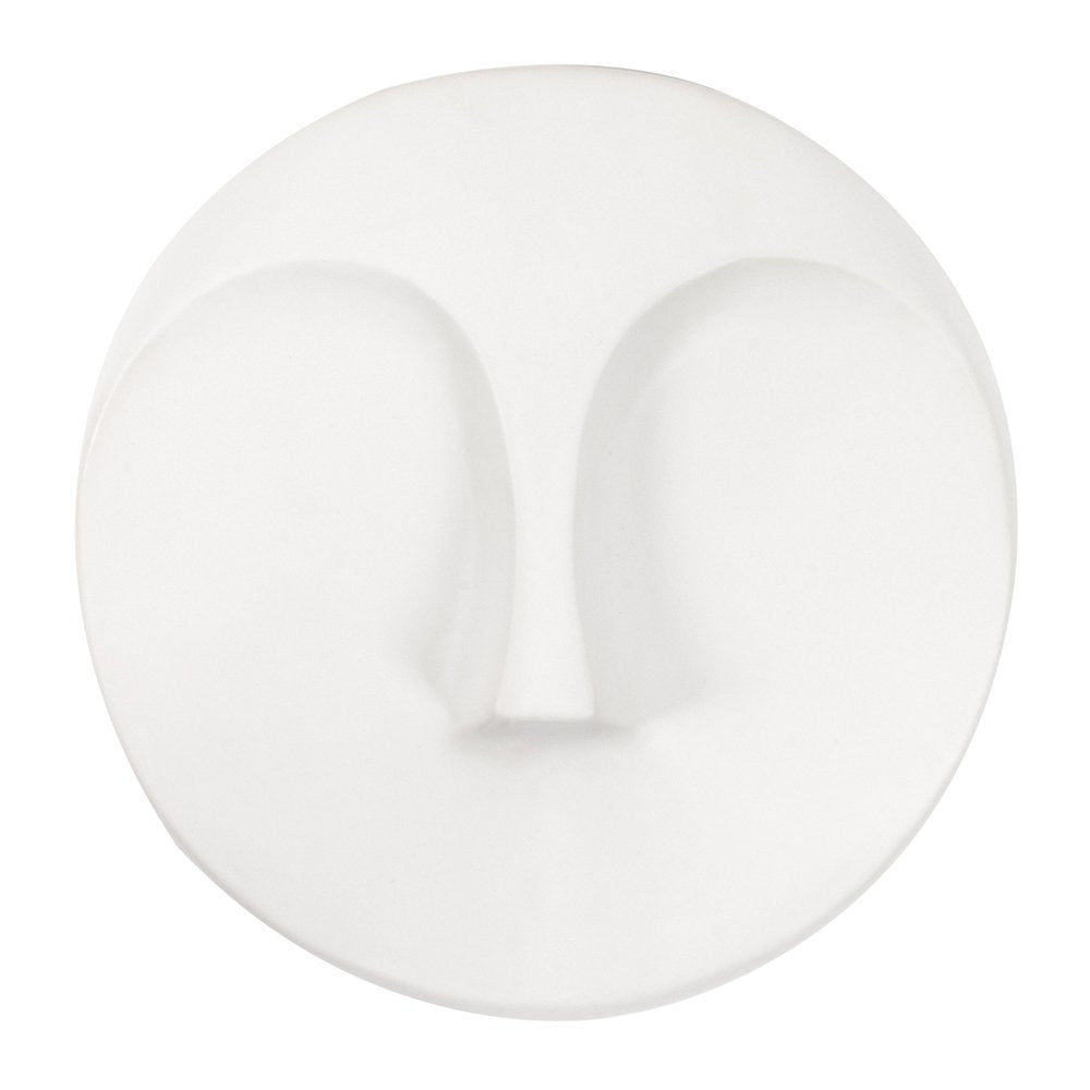 Howard Elliott Collection Ceramic Face Wall Vase, Contemporary Matte White Glaze Decorative Accent, Water-Holding Vase, Ready to Hang Wall Decor, 10H x 10W x 3D, Matte White