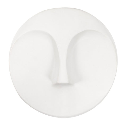 Howard Elliott Collection Ceramic Face Wall Vase, Contemporary Matte White Glaze Decorative Accent, Water-Holding Vase, Ready to Hang Wall Decor, 10H x 10W x 3D, Matte White