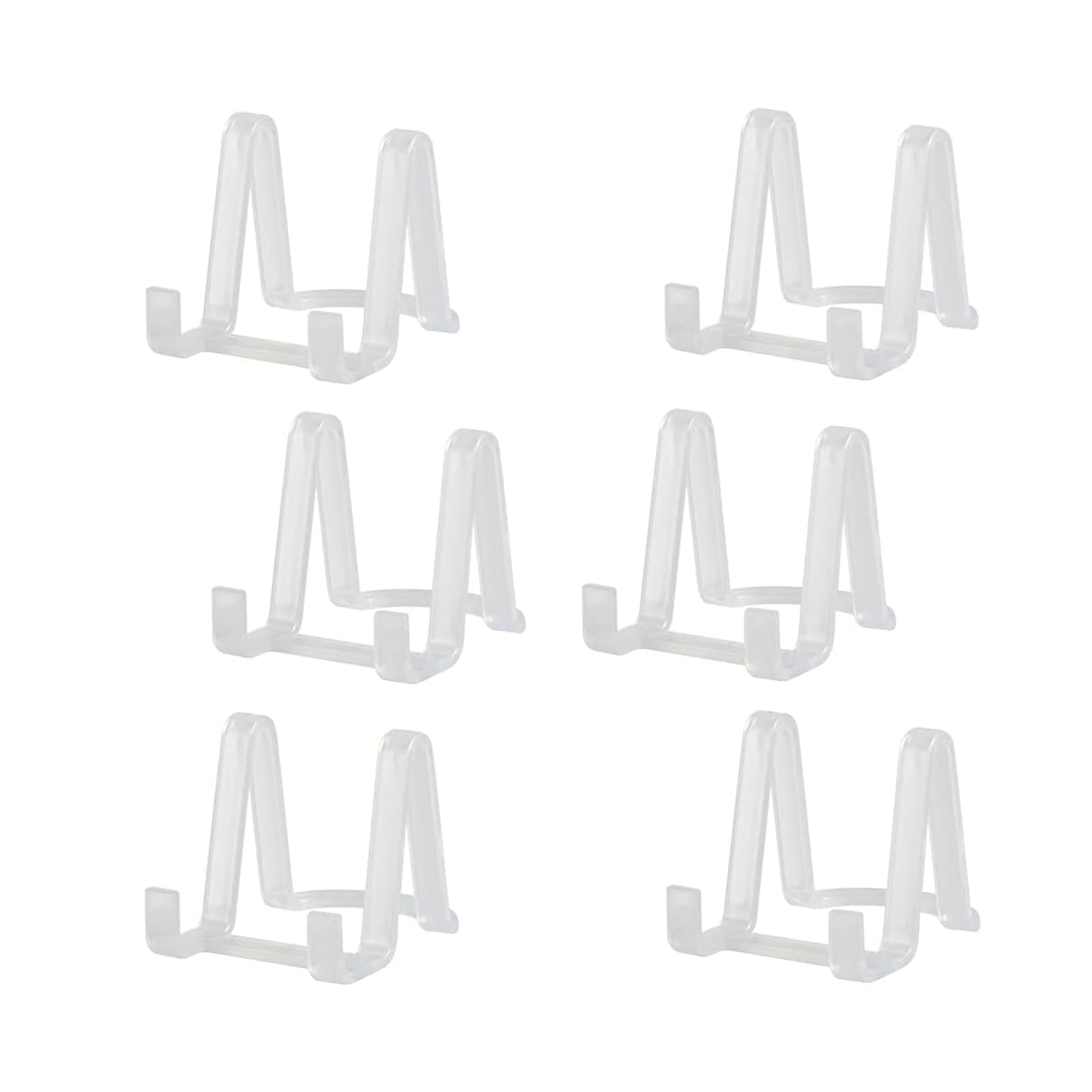 Artliving Plate Display Stands Easel Holder - 3-Inch Plastic Stand for Small Decorative Plates, Pictures and Photos - Clear (6-Pack)