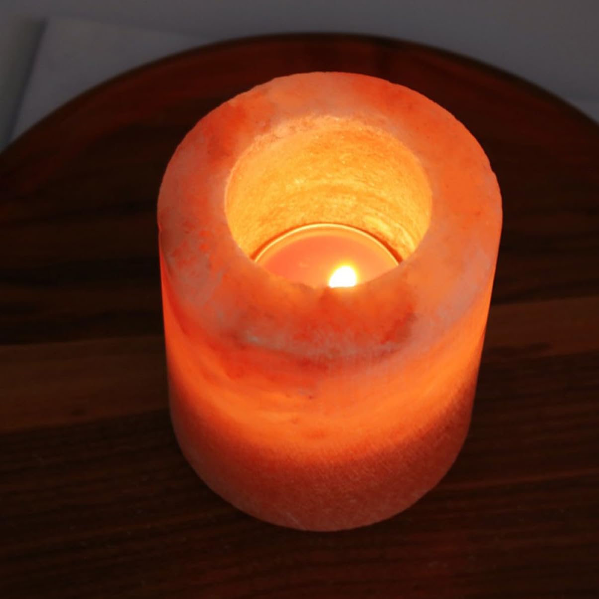 Sosoport Himalayan Crystal Salt Candle Holder Decorative Candlestick for Home Decor Meditation and Yoga for Living Room Bedroom and Outdoor Spaces