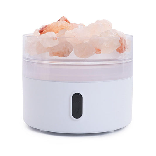 Salt Stone Lamp Diffuser Humidifier, 7 Colorful Light Intelligent Aromatherapy Mist Humidify Machine USE Charging Suitable for Office Desktop Home Bedroom Car