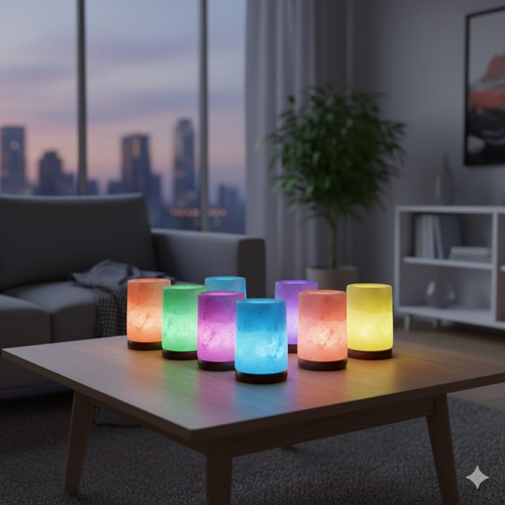 NatureBoost Himalayan Salt Lamp, USB Powered, Night Light Color Changing Lamp,Unique Gift Idea (Cylindernew)