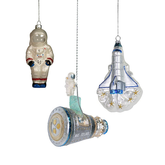 Party Rock Ornaments - Space Bundle - Glass Blown Ornaments for Christmas Tree