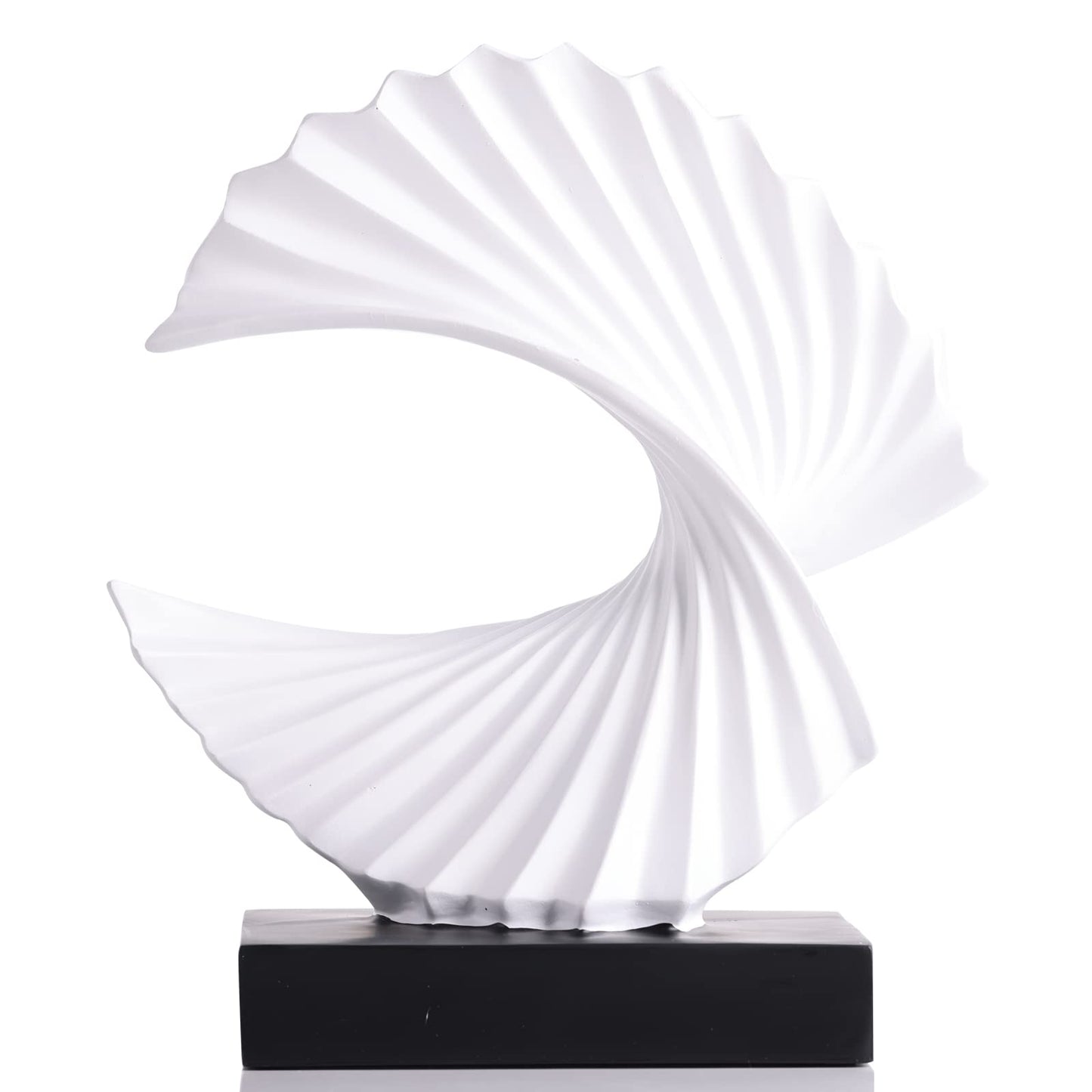 GAOSHENG White Wave Sculpture, Modern Ocean Wave Home Accents, Resin Art Statue for Shelf, Coffee Table, TV Stand Adornos Modernos